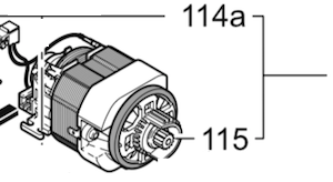 Brush Motor for VS14 and VS18 - POS 114 -86143500